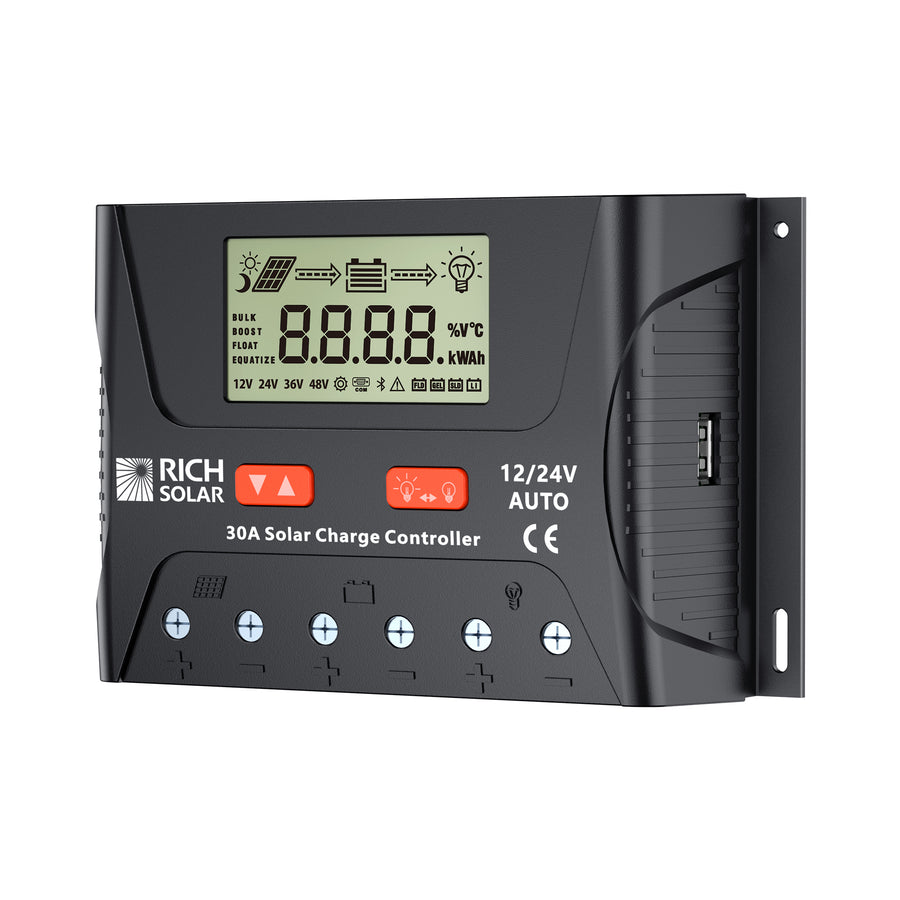 BRAVO LEGEND 30 | 30 Amp PWM Solar Charge Controller | 12V/24V Auto 30 ...