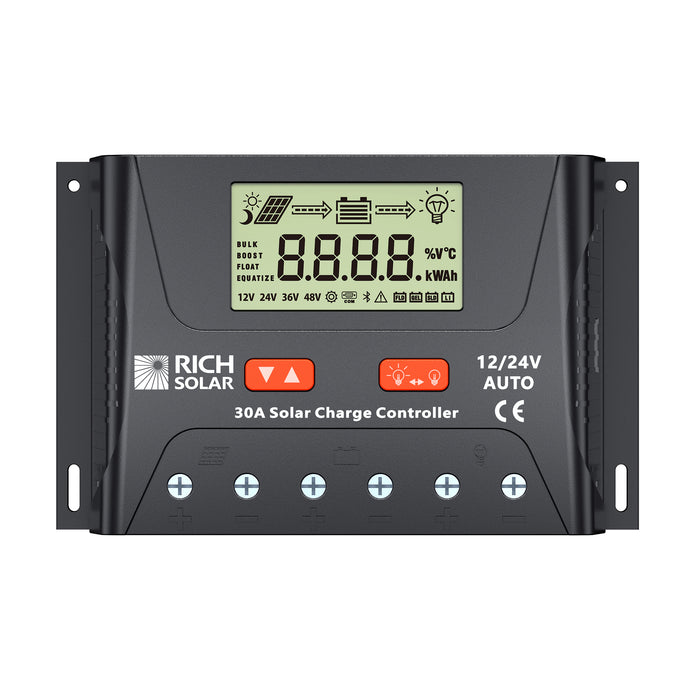 BRAVO LEGEND 30 | 30 Amp PWM Solar Charge Controller | 12V/24V Auto 30A PWM Controller for RVs, Trailers, Campers, Vans, Boats, Off-Grid - RICH SOLAR