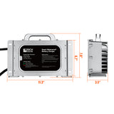 48V (57.6V) Waterproof LiFePO4 Charger | 20A / 25A,  100-240V AC, 8-in-1 Protection, Fan-Cooled