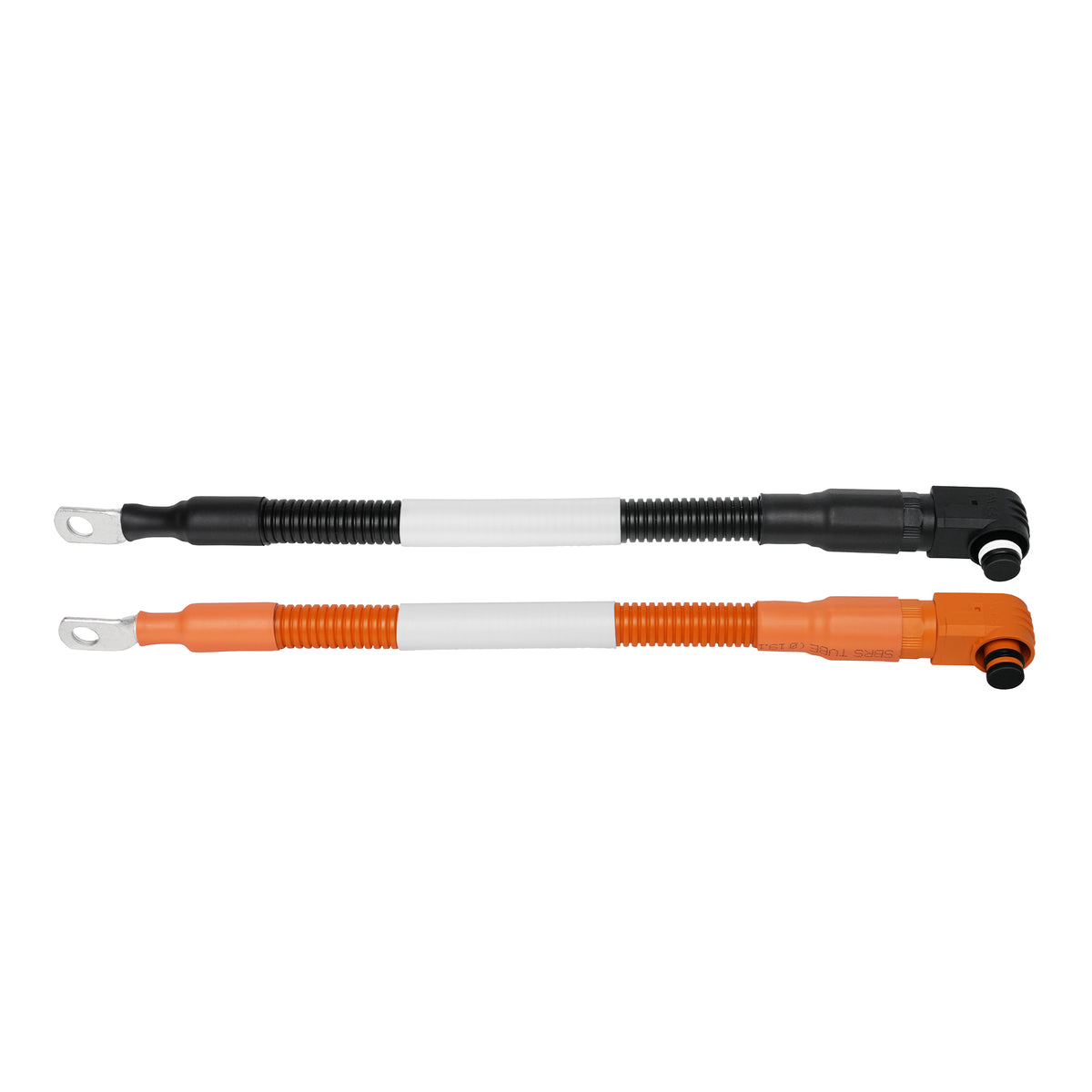 4 AWG 5/16” Battery Cables | Pair of 1 FT Orange & Black Pure Copper Battery Cables for Server Rack Busbar - RICH SOLAR