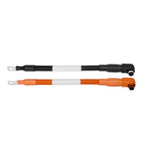 4 AWG 5/16” Battery Cables | Pair of 1 FT Orange & Black Pure Copper Battery Cables for Server Rack Busbar - RICH SOLAR