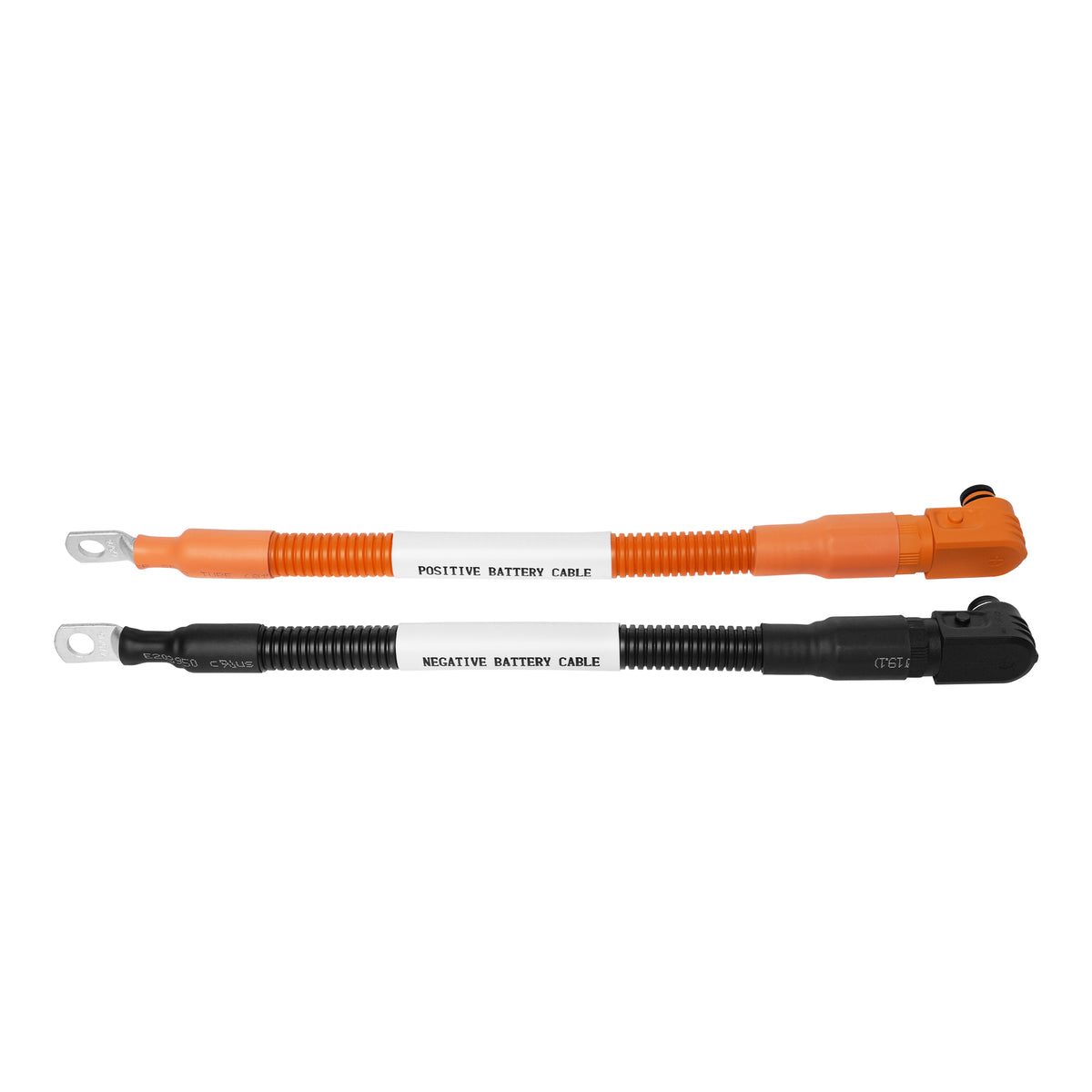 4 AWG 5/16” Battery Cables | Pair of 1 FT Orange & Black Pure Copper Battery Cables for Server Rack Busbar - RICH SOLAR