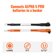 4 AWG 5/16” Battery Cables | Pair of 1 FT Orange & Black Pure Copper Battery Cables for Server Rack Busbar - RICH SOLAR