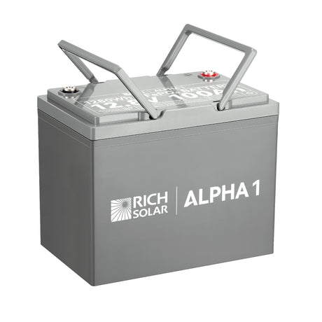 ALPHA 1 | 12V 100Ah LiFePO4 Battery | Powerful 12V Lithium Battery for RVs, Trailers, Vans, Boats, Off-Grid | 5,000 Lifetime Cycles | Bluetooth and Internal Heat Technology - RICH SOLAR