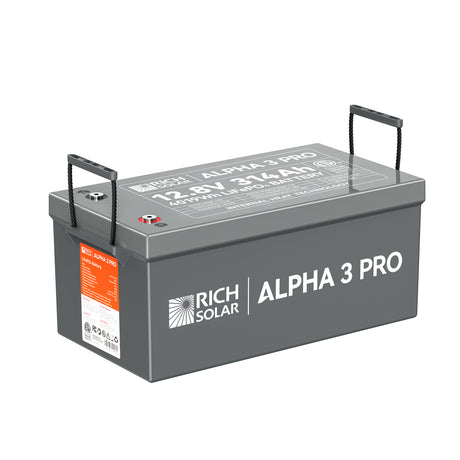ALPHA 3 PRO | 12V 314Ah LiFePO4 Battery | 8,000+ Cycles | Built-in Heater & Bluetooth | Lithium Battery for RV, Off-Grid, Cabin & Backup Power - RICH SOLAR