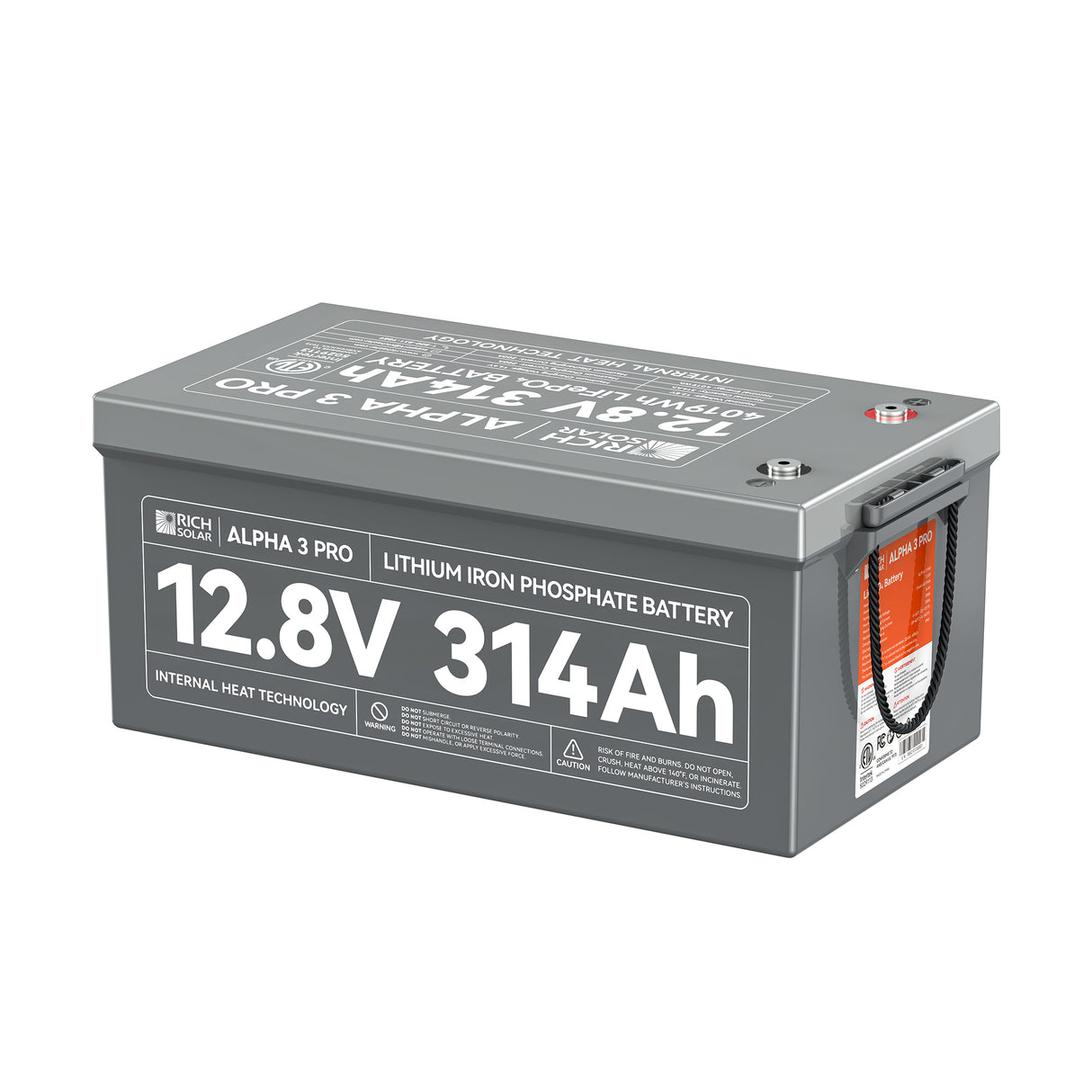 ALPHA 3 PRO | 12V 314Ah LiFePO4 Battery | 8,000+ Cycles | Built-in Heater & Bluetooth | Lithium Battery for RV, Off-Grid, Cabin & Backup Power - RICH SOLAR