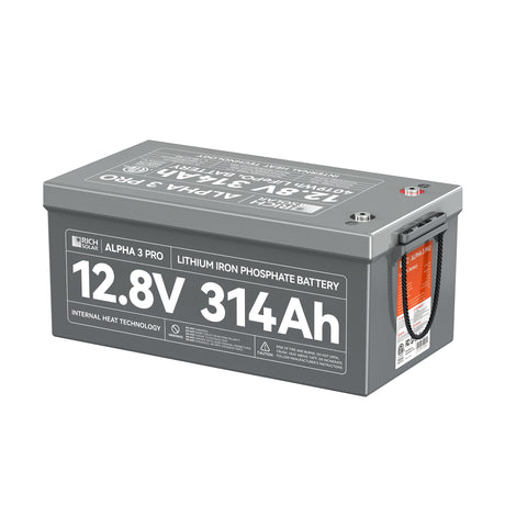 ALPHA 3 PRO | 12V 314Ah LiFePO4 Battery | 8,000+ Cycles | Built-in Heater & Bluetooth | Lithium Battery for RV, Off-Grid, Cabin & Backup Power - RICH SOLAR