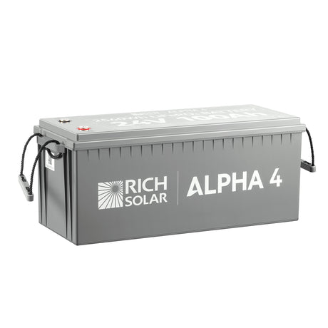 RICH SOLAR ALPHA 4 | 24V 100Ah LiFePO4 Lithium Iron Phosphate Battery w/ Internal Heat Technology and Bluetooth - RICH SOLAR