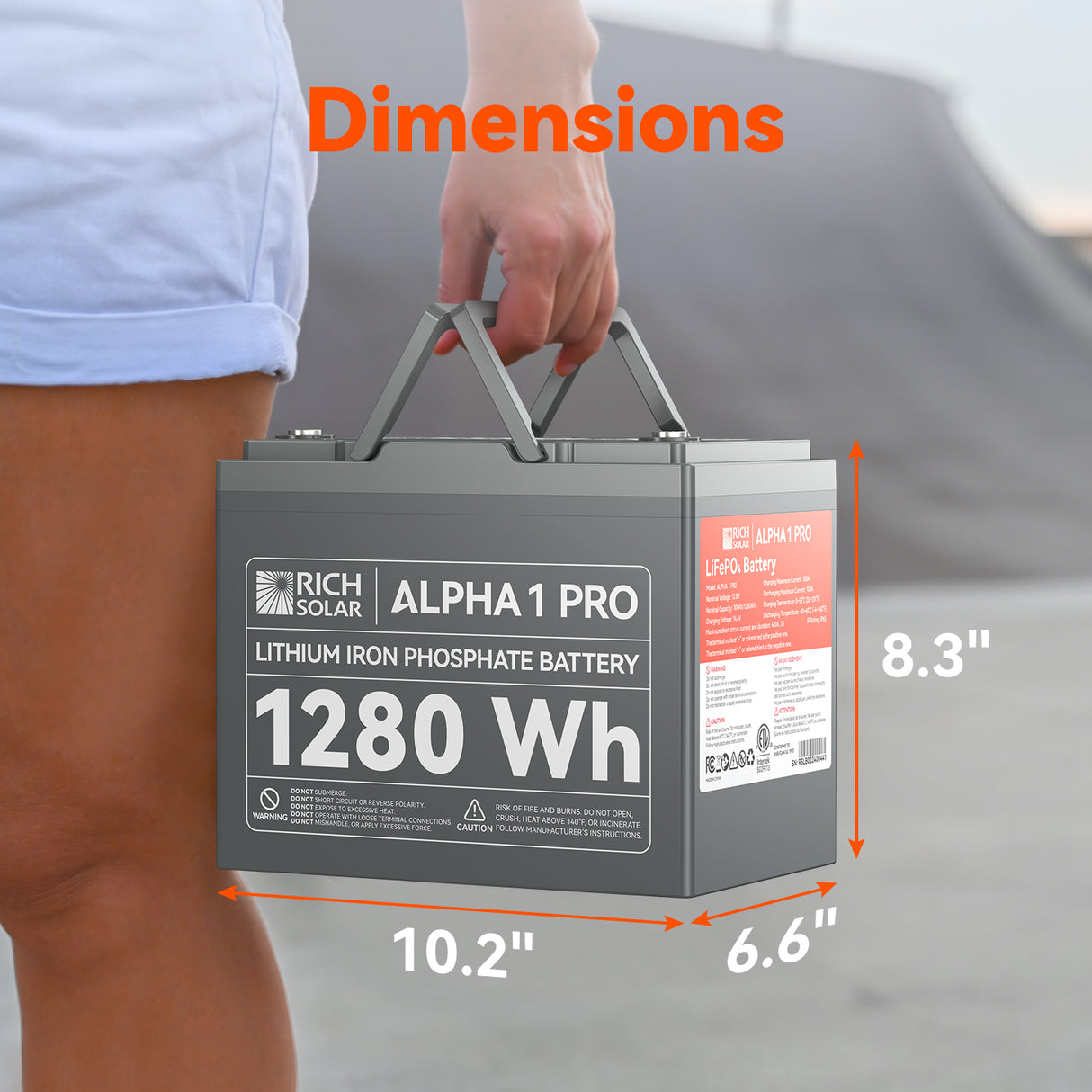 ALPHA 1 PRO | 12V 100Ah LiFePO4 Battery | Premium 12V Lithium Battery for Off-Grid, RVs, Boats | 7,000 Lifetime Cycles | 10-Year Warranty | UL1973 Certified