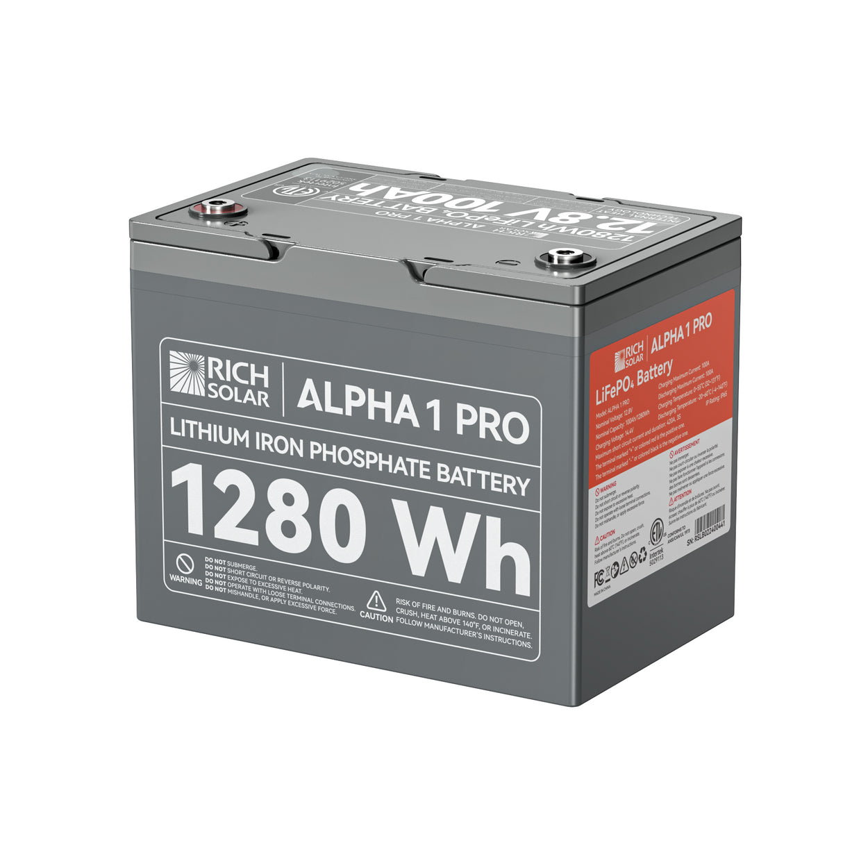 ALPHA 1 PRO | 12V 100Ah LiFePO4 Battery | Premium 12V Lithium Battery for Off-Grid, RVs, Boats | 7,000 Lifetime Cycles | 10-Year Warranty | UL1973 Certified