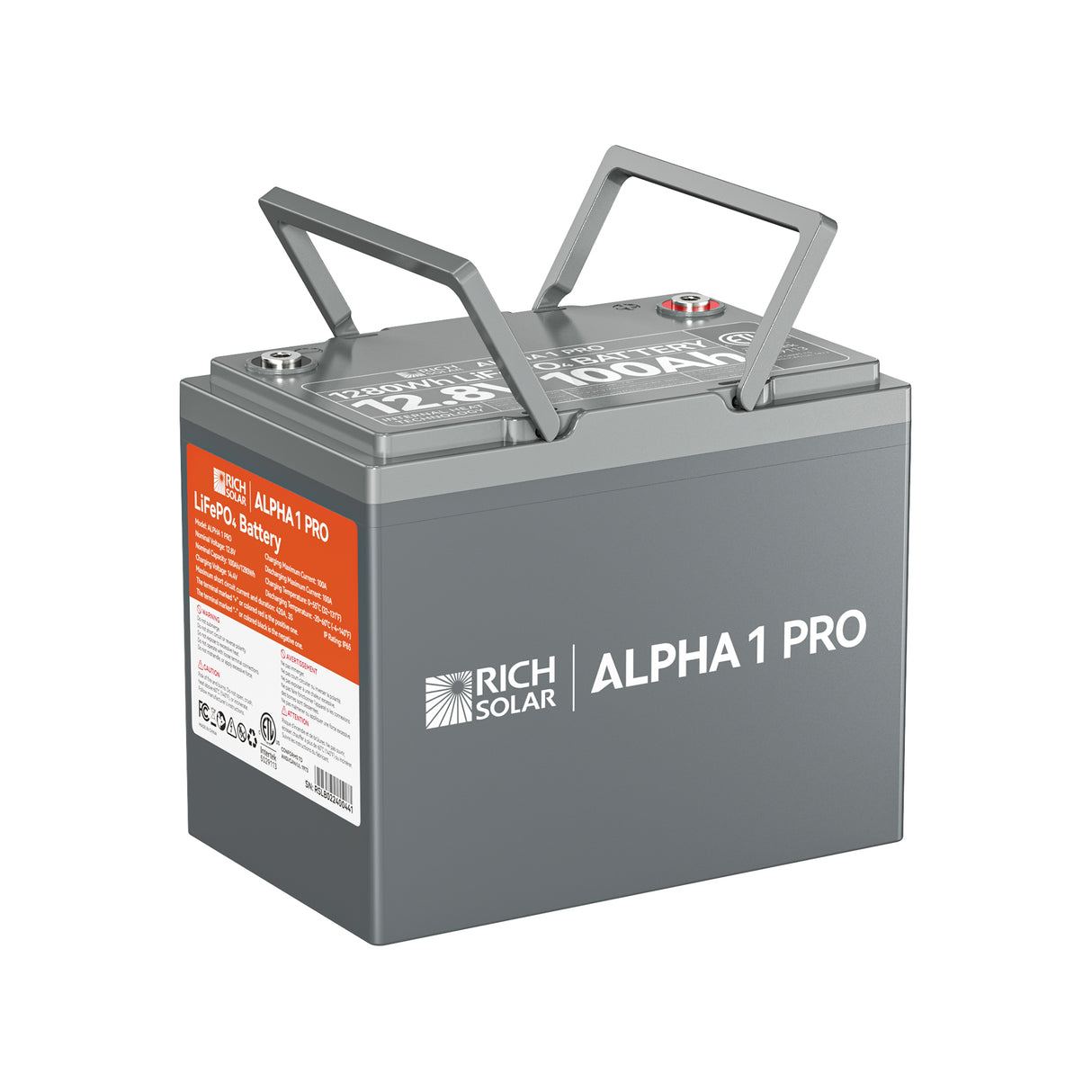 ALPHA 1 PRO | 12V 100Ah LiFePO4 Battery | Premium 12V Lithium Battery for Off-Grid, RVs, Boats | 7,000 Lifetime Cycles | 10-Year Warranty | UL1973 Certified