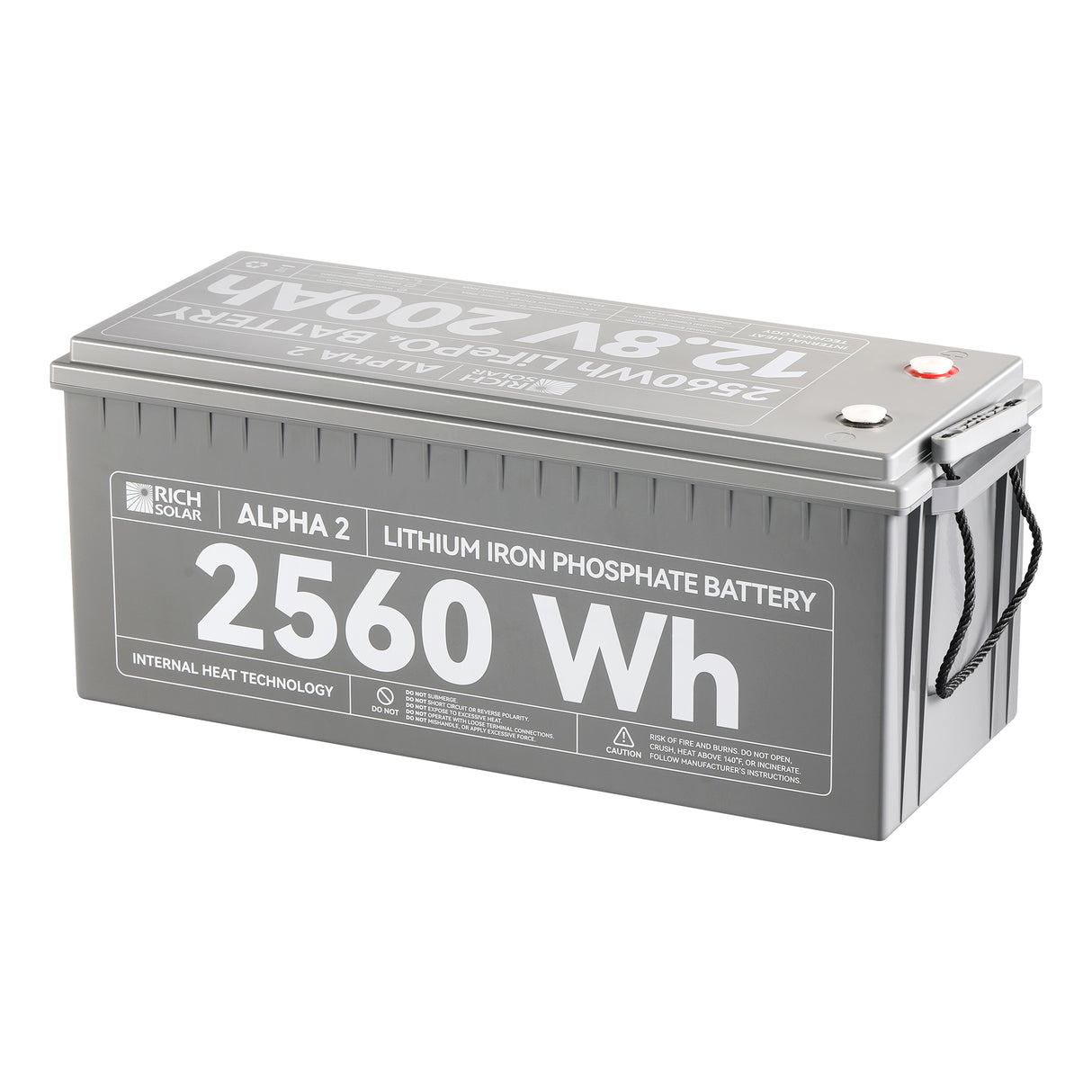 ALPHA 2 | 12V 200Ah LiFePO4 Battery | Powerful 12V Lithium Battery for RVs, Trailers, Vans, Boats, Off-Grid | 5,000 Lifetime Cycles | Bluetooth and Internal Heat Technology - RICH SOLAR