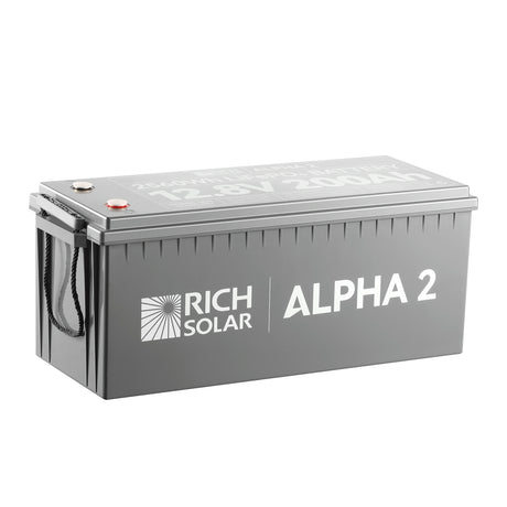 ALPHA 2 | 12V 200Ah LiFePO4 Battery | Powerful 12V Lithium Battery for RVs, Trailers, Vans, Boats, Off-Grid | 5,000 Lifetime Cycles | Bluetooth and Internal Heat Technology - RICH SOLAR