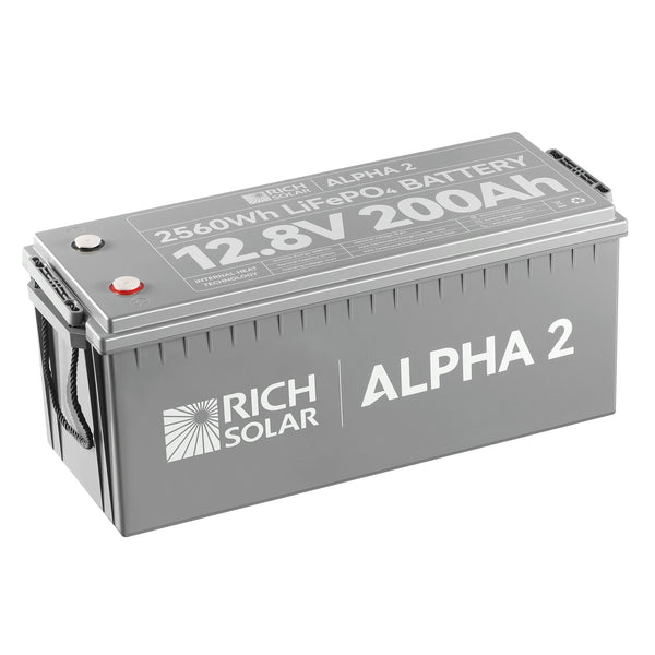 ALPHA 2 | 12V 200Ah LiFePO4 Battery | Powerful 12V Lithium Battery for RVs, Trailers, Vans, Boats, Off-Grid | 5,000 Lifetime Cycles | Bluetooth and Internal Heat Technology