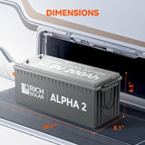 ALPHA 2 | 12V 200Ah LiFePO4 Battery | Powerful 12V Lithium Battery for RVs, Trailers, Vans, Boats, Off-Grid | 5,000 Lifetime Cycles | Bluetooth and Internal Heat Technology - RICH SOLAR