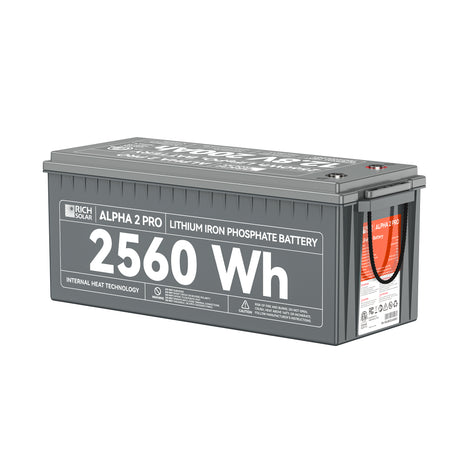 ALPHA 2 PRO | 12V 200Ah LiFePO4 Battery | Premium 12V Lithium Battery for RVs, Cabins, Tiny Homes | 7,000 Lifetime Cycles | 10 Year Warranty | UL1973 Certified - RICH SOLAR