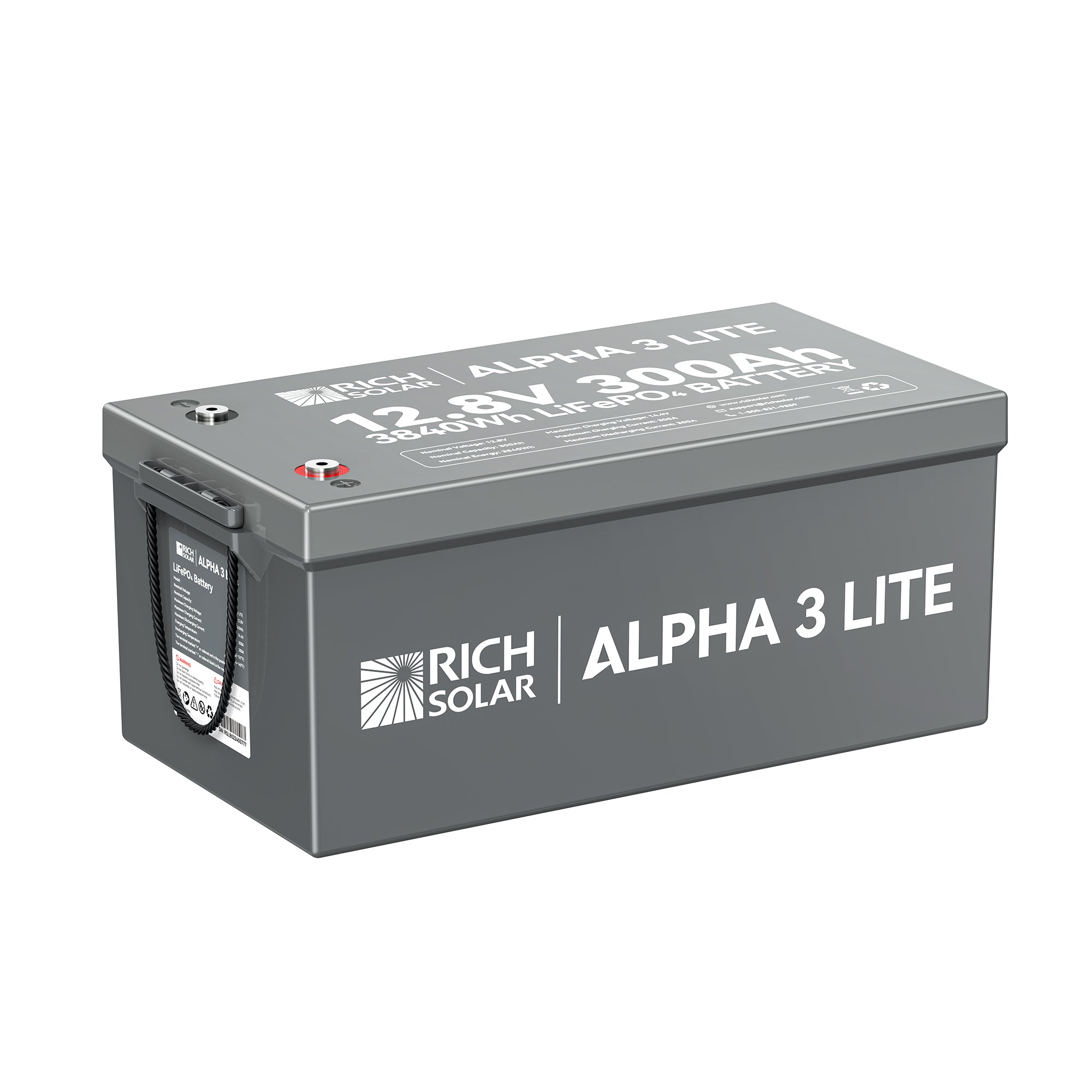 ALPHA 3 LITE | 12V 300Ah LiFePO4 Battery | 12V Lithium Battery for