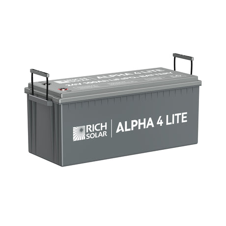 ALPHA 4 LITE | 24V 100Ah LiFePO4 Battery | Fast-Charging 24V Lithium Battery for RVs, Trailers, Vans, Boats, Off-Grid, Backup | 4,000 Lifetime Cycles | Best Value - RICH SOLAR