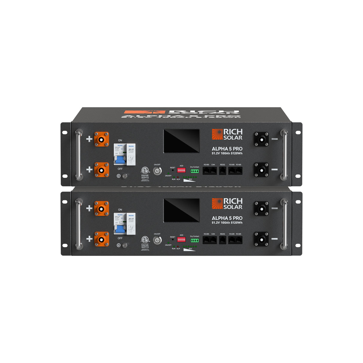 ALPHA 5 PRO | 51.2V 100Ah LiFePO4 Battery | Premium 48V Server Rack Lithium Battery for Residential, Commercial, RVs, Off-Grid | 7,000 Lifetime Cycles | 10 Year Warranty | UL1973, UL9540A Certified - RICH SOLAR