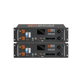 ALPHA 5 PRO | 51.2V 100Ah LiFePO4 Battery | Premium 48V Server Rack Lithium Battery for Residential, Commercial, RVs, Off-Grid | 7,000 Lifetime Cycles | 10 Year Warranty | UL1973, UL9540A Certified - RICH SOLAR