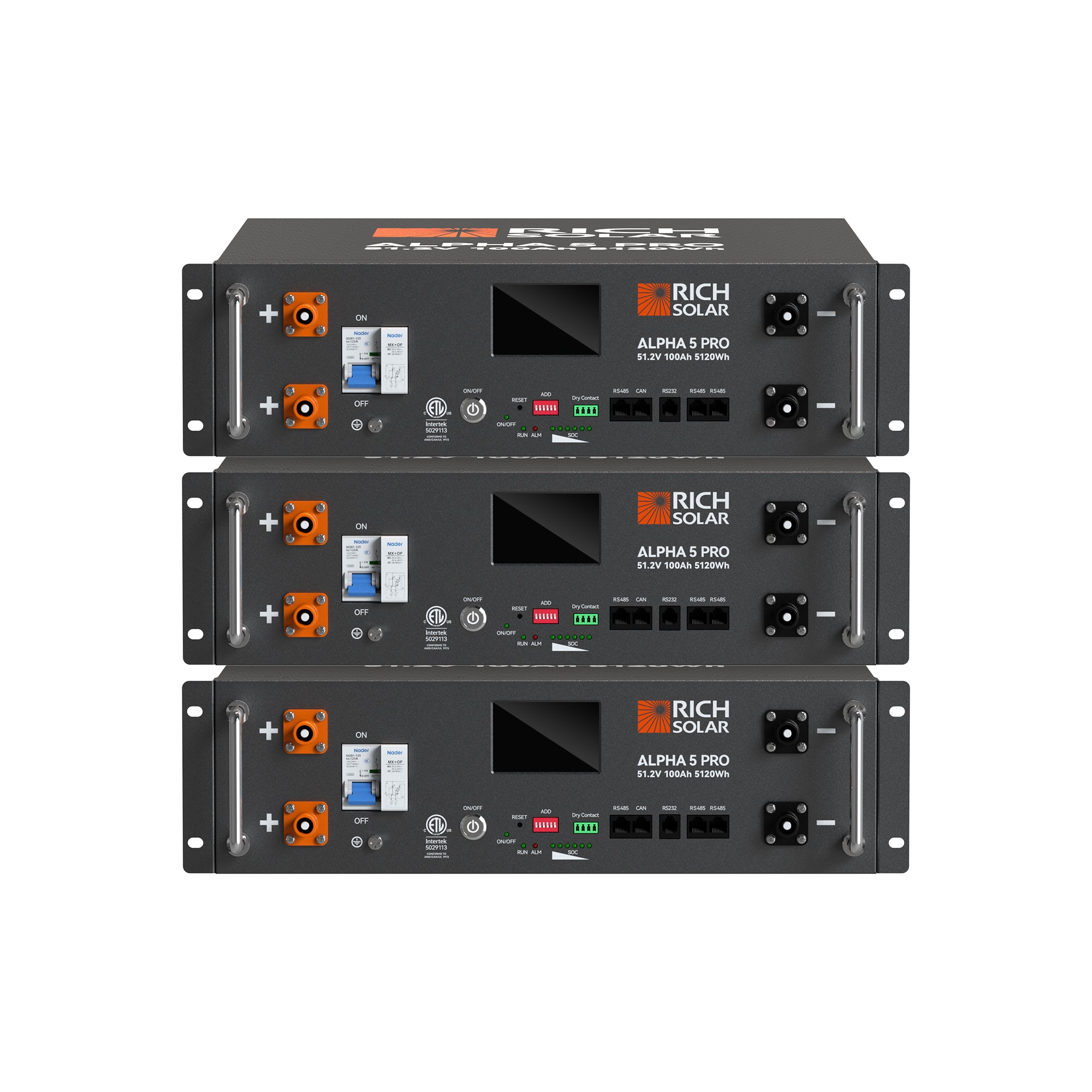 ALPHA 5 PRO | 51.2V 100Ah LiFePO4 Battery | Premium 48V Server Rack Lithium Battery for Residential, Commercial, RVs, Off-Grid | 7,000 Lifetime Cycles | 10 Year Warranty | UL1973, UL9540A Certified - RICH SOLAR