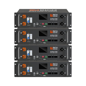 ALPHA 5 PRO | 51.2V 100Ah LiFePO4 Battery | Premium 48V Server Rack Lithium Battery for Residential, Commercial, RVs, Off-Grid | 7,000 Lifetime Cycles | 10 Year Warranty | UL1973, UL9540A Certified - RICH SOLAR