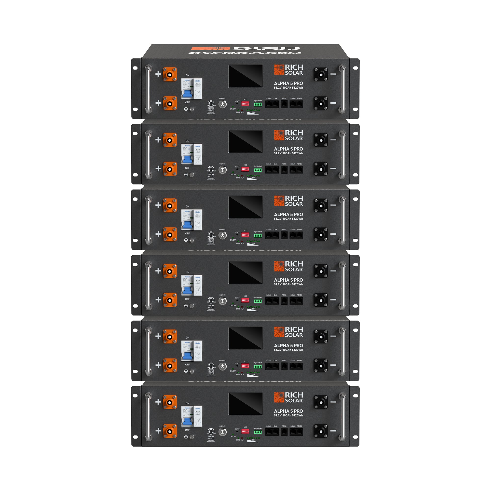 ALPHA 5 PRO | 51.2V 100Ah LiFePO4 Battery | Premium 48V Server Rack Lithium Battery for Residential, Commercial, RVs, Off-Grid | 7,000 Lifetime Cycles | 10 Year Warranty | UL1973, UL9540A Certified - RICH SOLAR