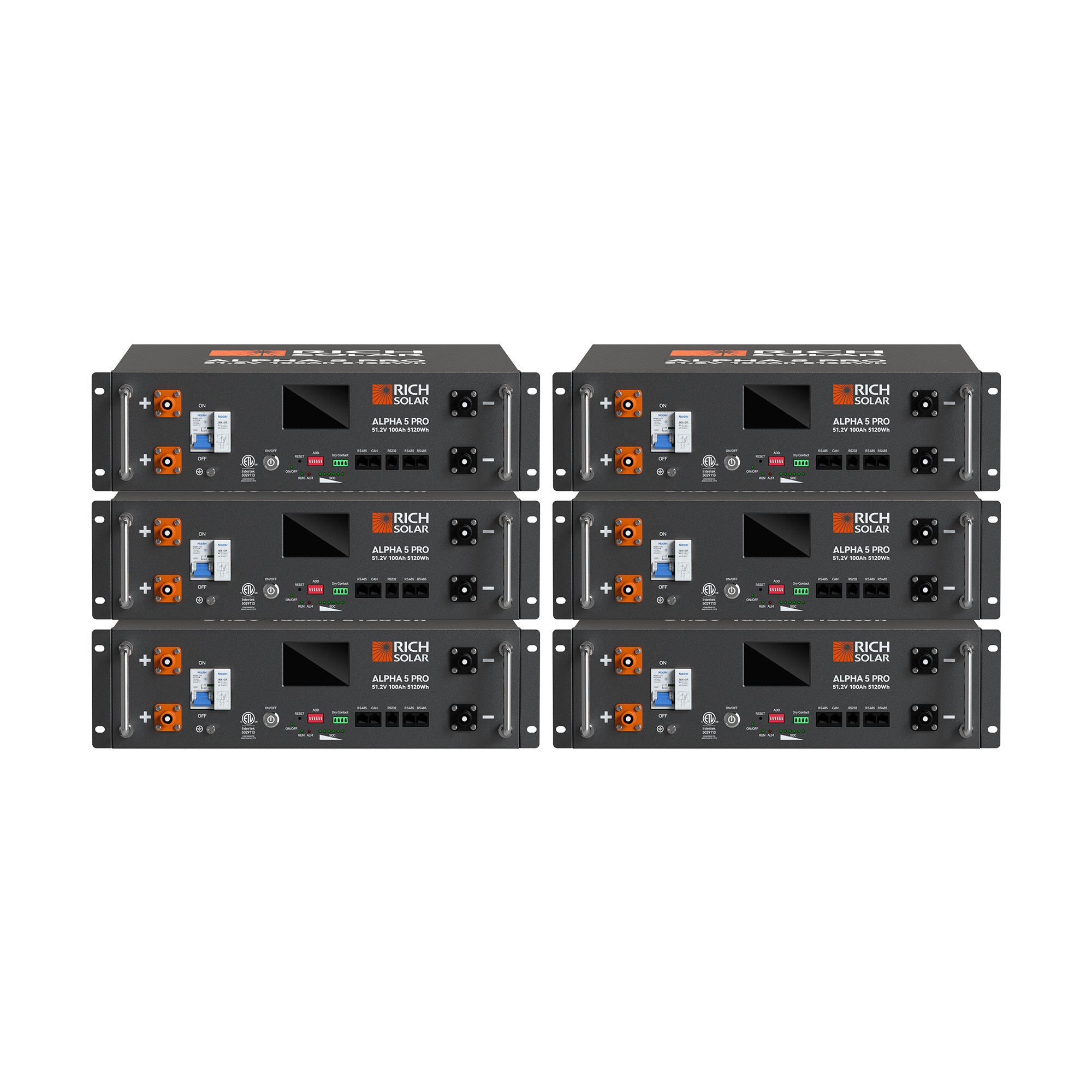 ALPHA 5 PRO | 51.2V 100Ah LiFePO4 Battery | Premium 48V Server Rack Lithium Battery for Residential, Commercial, RVs, Off-Grid | 7,000 Lifetime Cycles | 10 Year Warranty | UL1973, UL9540A Certified - RICH SOLAR