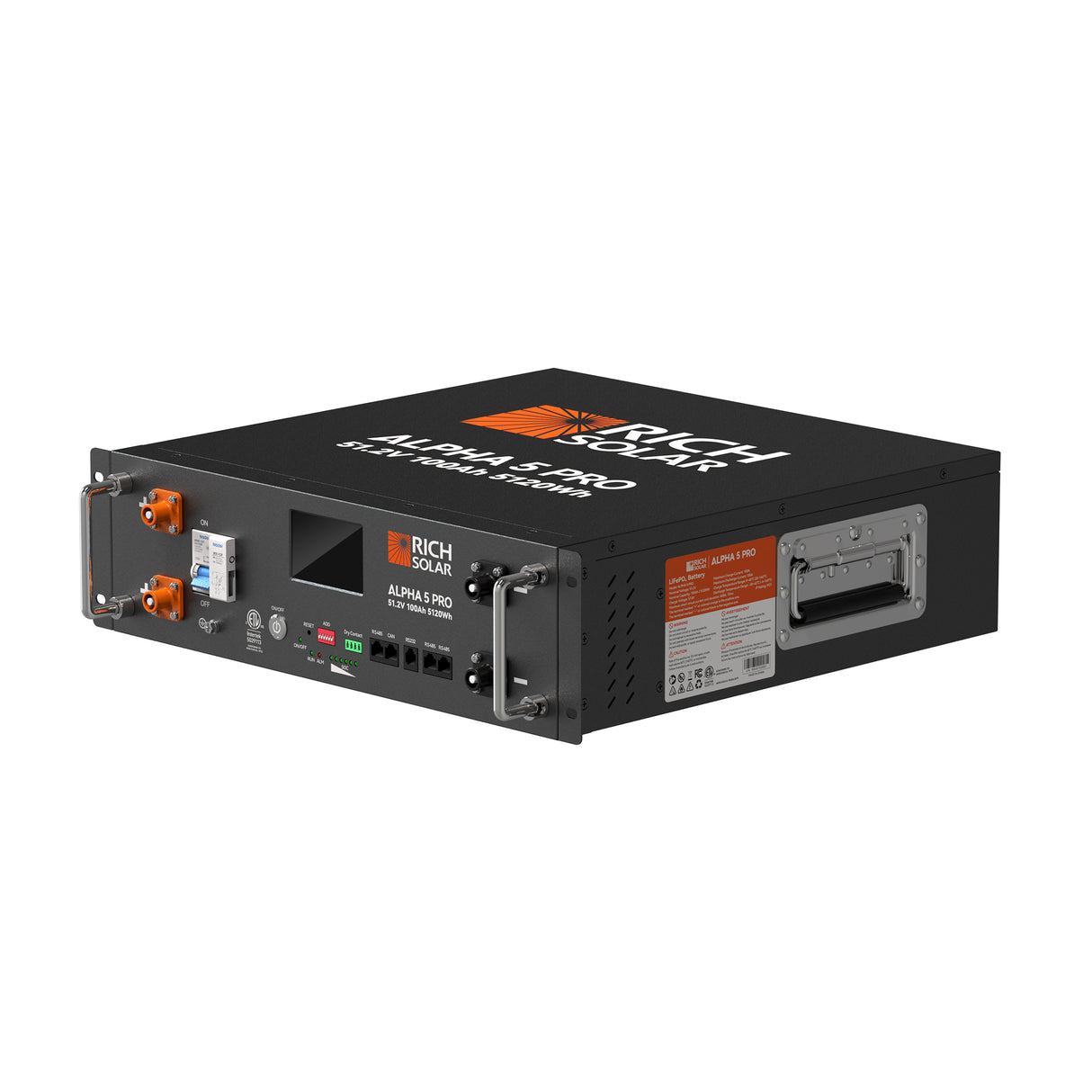 ALPHA 5 PRO | 51.2V 100Ah LiFePO4 Battery | Premium 48V Server Rack Lithium Battery for Residential, Commercial, RVs, Off-Grid | 7,000 Lifetime Cycles | 10 Year Warranty | UL1973, UL9540A Certified - RICH SOLAR
