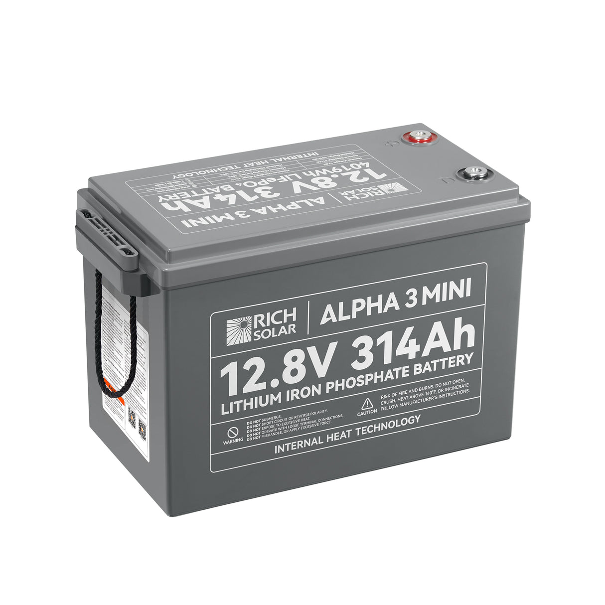 ALPHA 3 MINI | 12V 314Ah LiFePO₄ Battery | 40% More Compact, Built-in Heater & Bluetooth | Lithum Battery for RV, Solar, Off-Grid & Home Backup - RICH SOLAR