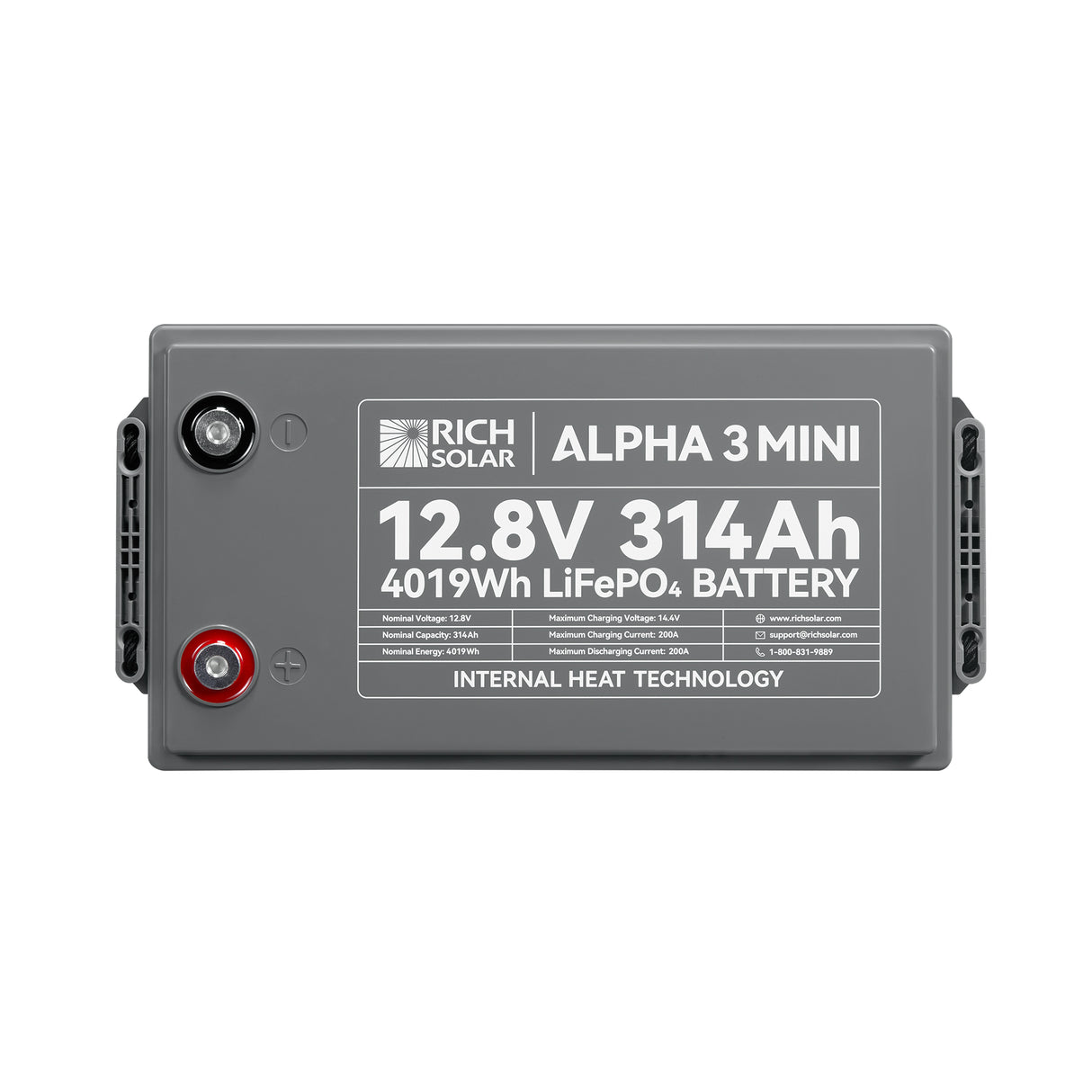 ALPHA 3 MINI | 12V 314Ah LiFePO₄ Battery | 40% More Compact, Built-in Heater & Bluetooth | Lithum Battery for RV, Solar, Off-Grid & Home Backup - RICH SOLAR