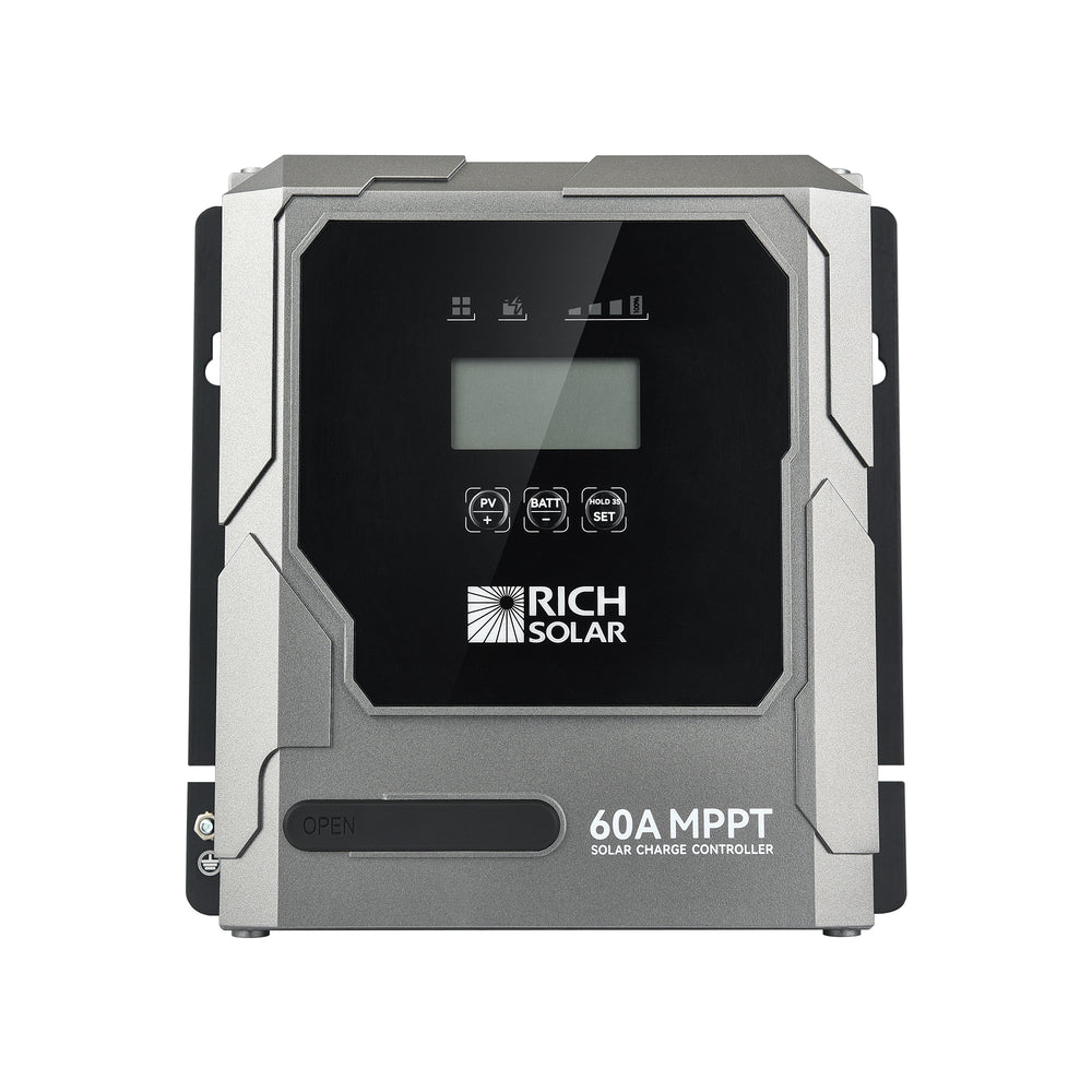 Rich Solar BRAVO 60A MPPT solar charge controller included in the Basic 800 Watt Solar Kit