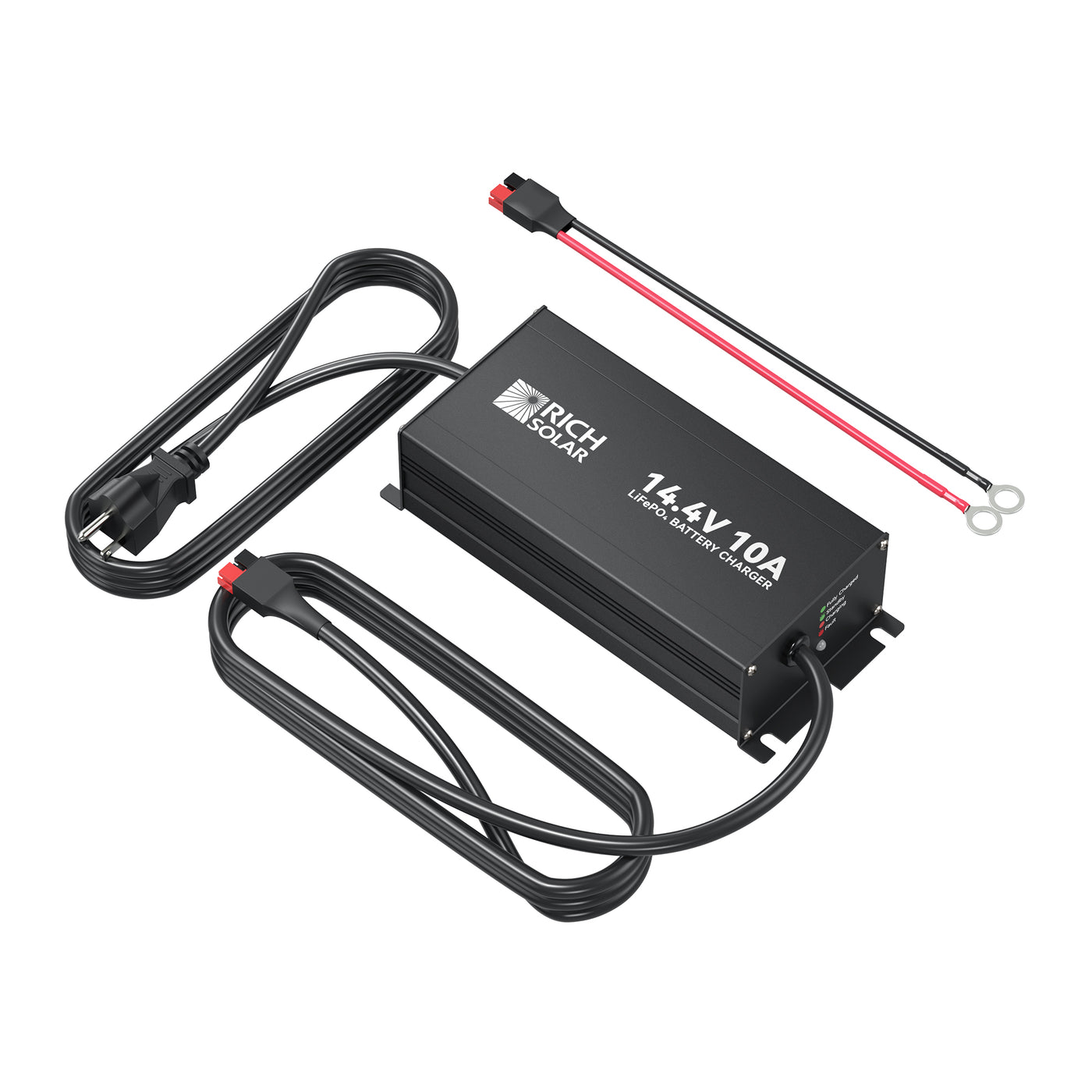 Rich Solar RS-BC12V10 12V 10A LiFePO4 battery charger with Anderson connector and charging leads