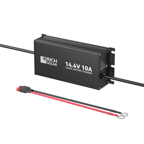 12V(14.4V) 10A | 100-240VAC | 12V LiFePO4 Battery Charger - RICH SOLAR