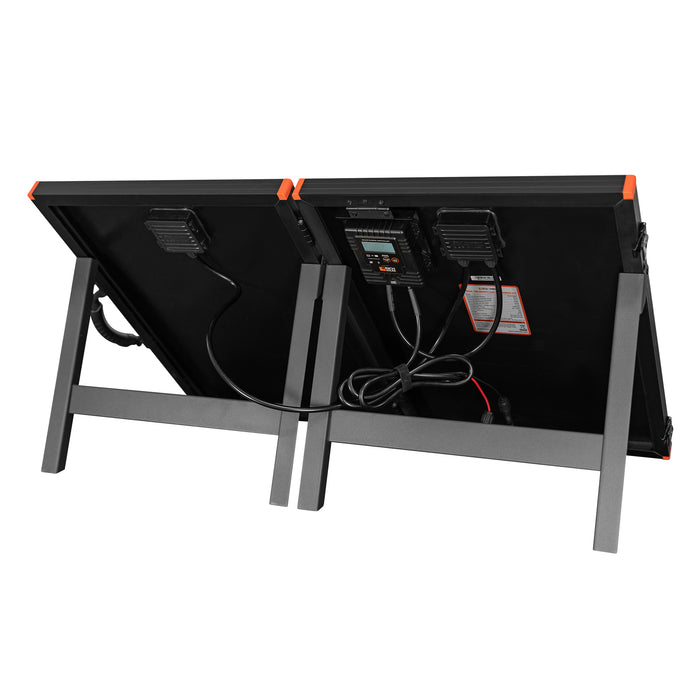 Rich Solar MEGA 100 Briefcase Charging Kit panel and 10A charge controller together