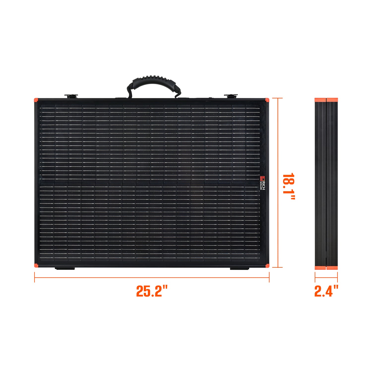MEGA 100 Portable Briefcase Charging Kit | 100 Watt Portable Solar Panel | Premium 12V Portable Solar Panel for Generators, Boats, Power Stations | High Efficiency - RICH SOLAR