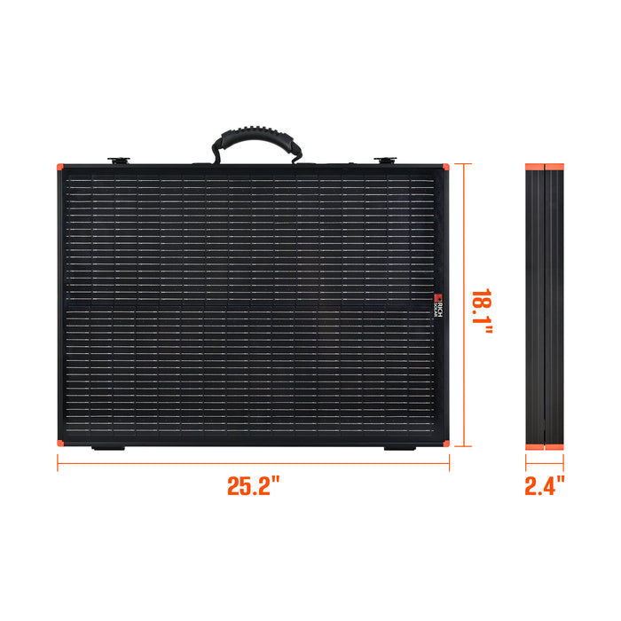 Rich Solar MEGA 100 Briefcase solar panel kickstand deployed outdoor