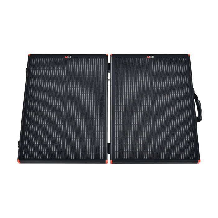 Rich Solar MEGA 100 Briefcase tempered glass aluminum frame monocrystalline cell detail