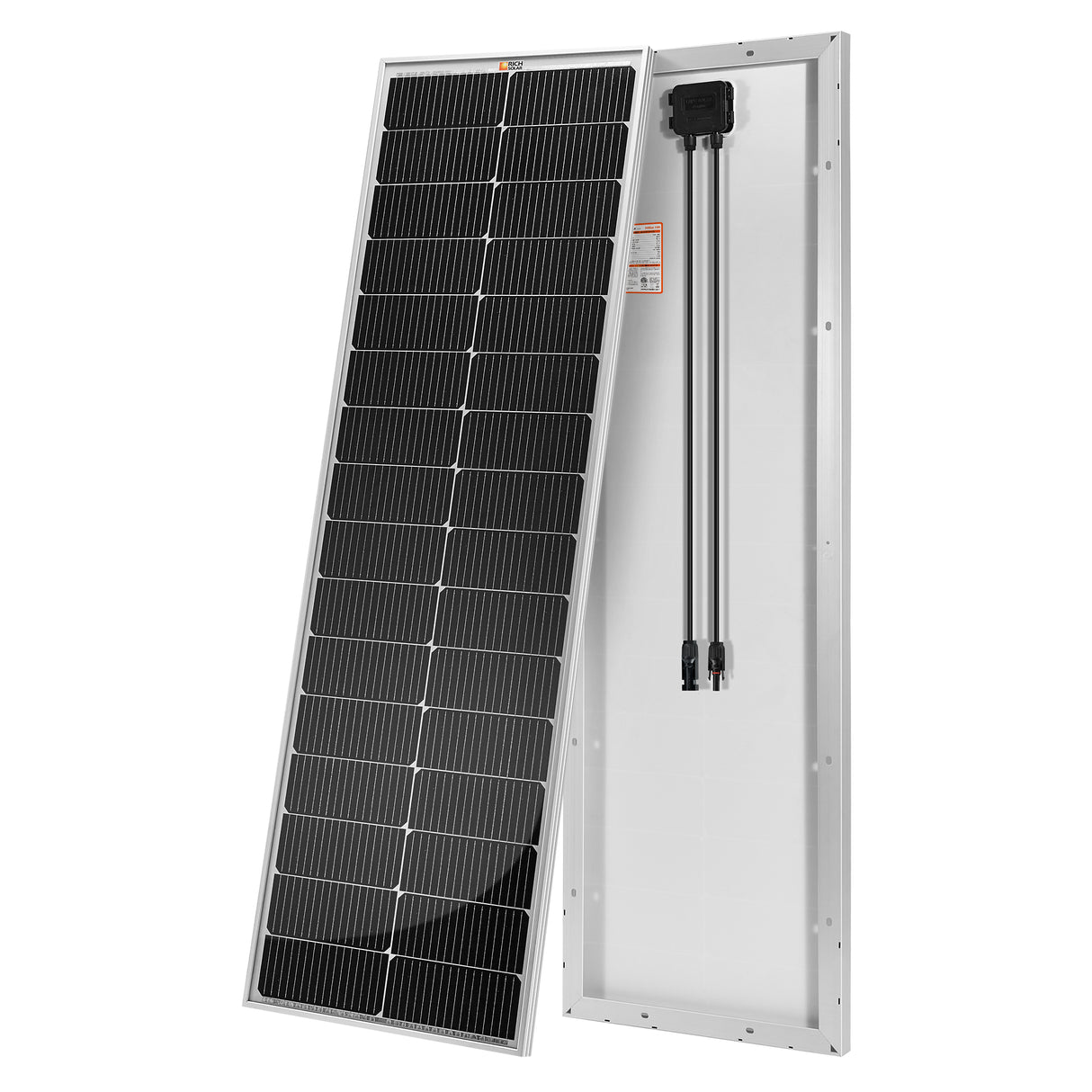 MEGA 100 SLIM | 100 Watt Slim Solar Panel | Compact 12V Off-Grid Narrow Solar Panel for Campers, Overlanders, Boats | 25-Year Output Warranty | UL Certified - RICH SOLAR