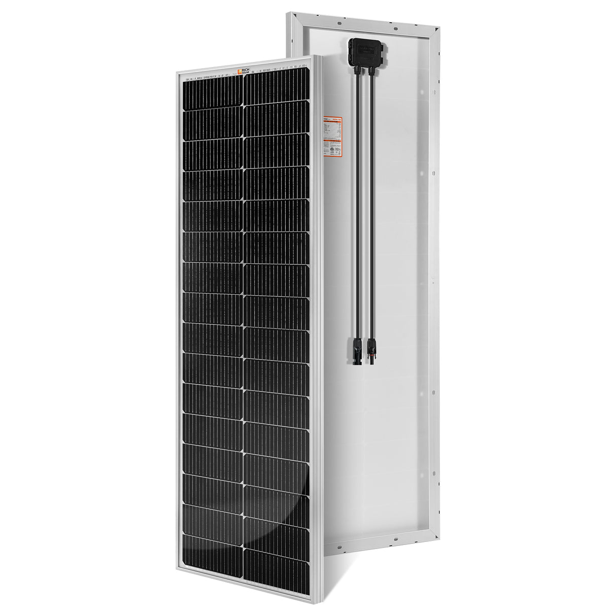 MEGA 100 SLIM | 100 Watt Slim Solar Panel | Compact 12V Off-Grid Narrow Solar Panel for Campers, Overlanders, Boats | 25-Year Output Warranty | UL Certified - RICH SOLAR