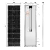MEGA 100 SLIM | 100 Watt Slim Solar Panel | Compact 12V Off-Grid Narrow Solar Panel for Campers, Overlanders, Boats | 25-Year Output Warranty | UL Certified - RICH SOLAR