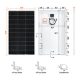 MEGA 150 | 150 Watt Solar Panel | Lightweight 12V Off-Grid Solar Panel for RVs, Cabins, Boats | 25-Year Output Warranty | UL Certified