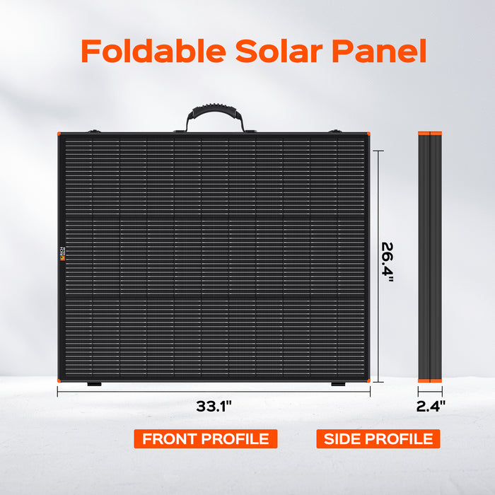 Rich Solar MEGA 200 Briefcase panel open on ground kickstand deployed