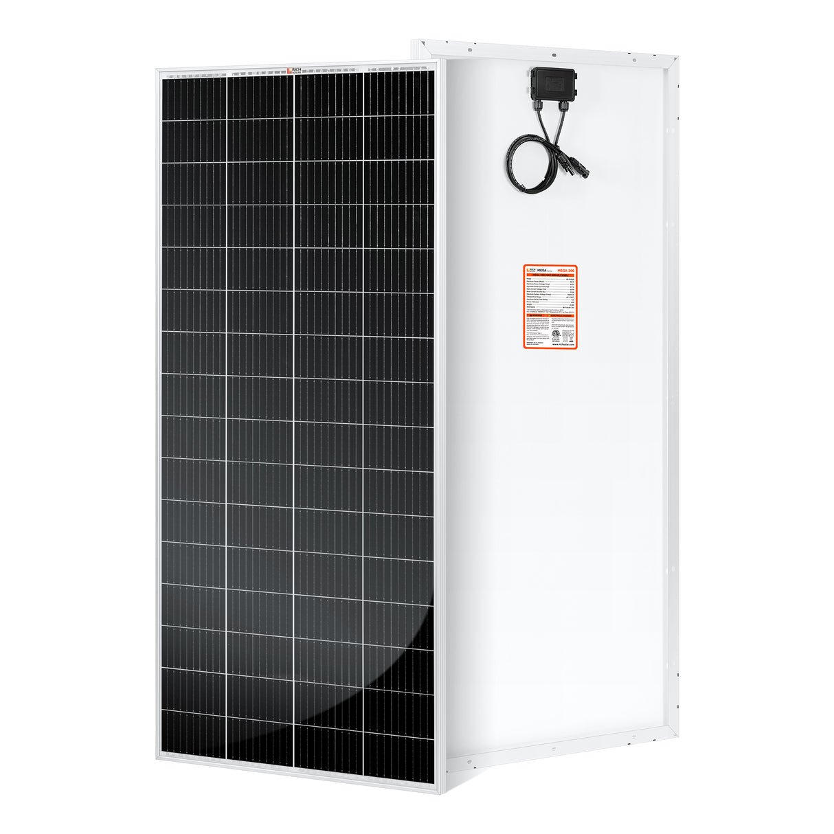 MEGA 200 MAX | 200 Watt 24 Volt Solar Panel | Premium 24V Off-Grid Solar Panel for RVs, Trailers, Cabins | 25-Year Output Warranty | UL Certified - RICH SOLAR