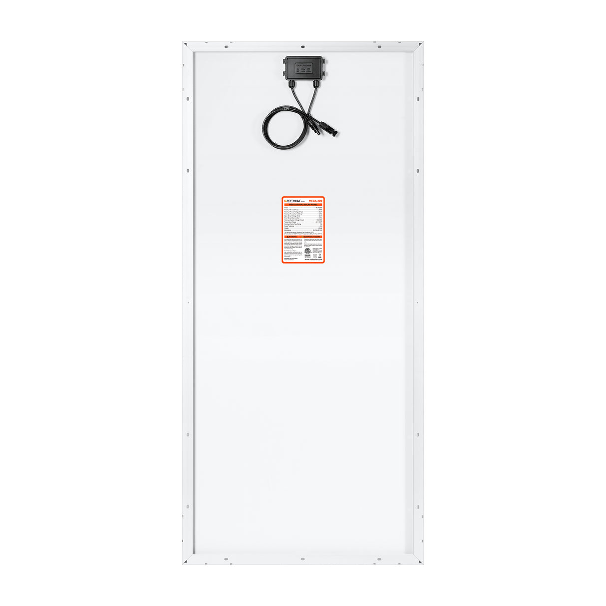 MEGA 200 MAX | 200 Watt 24 Volt Solar Panel | Premium 24V Off-Grid Solar Panel for RVs, Trailers, Cabins | 25-Year Output Warranty | UL Certified - RICH SOLAR