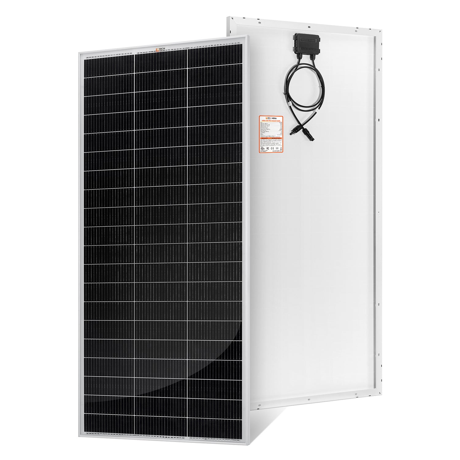 MEGA 200 PRO | 200 Watt 24 Volt Solar Panel | Premium 24V Off-Grid Solar Panel for RVs, Trailers, Cabins | 25-Year Output Warranty | UL Certified - RICH SOLAR
