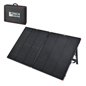 MEGA 200 Portable Briefcase Solar Panel | 200 Watt Portable Solar Panel | Powerful 12V Portable Solar Panel for Generators, Power Stations, Campers | High Efficiency - RICH SOLAR
