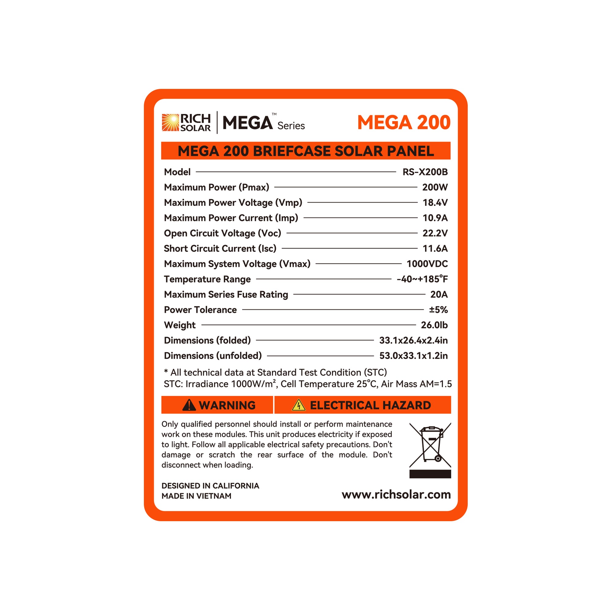 MEGA 200 Portable Briefcase Panel | RICH SOLAR