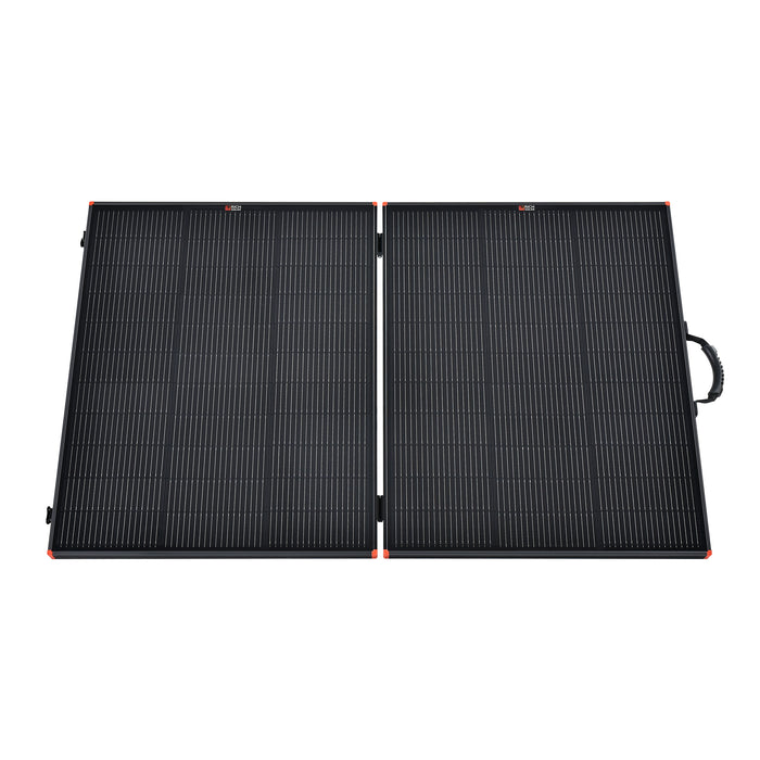 Rich Solar MEGA 200 Briefcase deployed outdoors full panel view