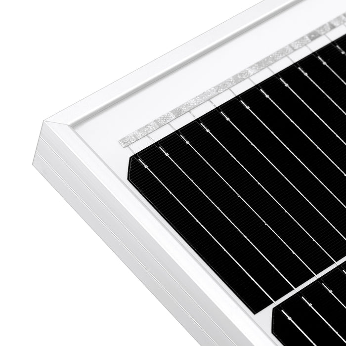 Rich Solar MEGA 220 frame corner and cell detail